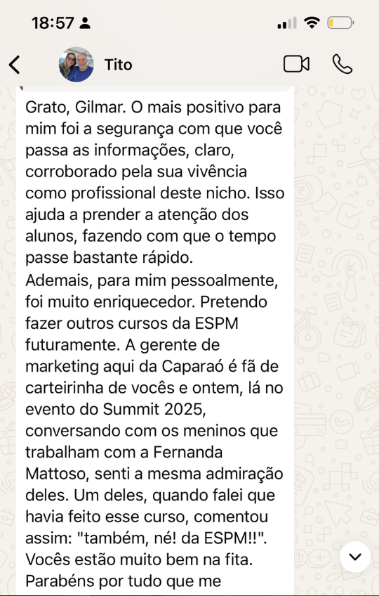 Depoimento de Tito sobre a formação